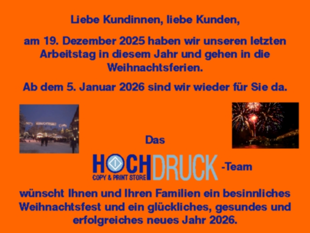 Weihanchtsferien 2025